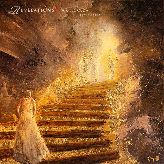 bride golden staircase 02