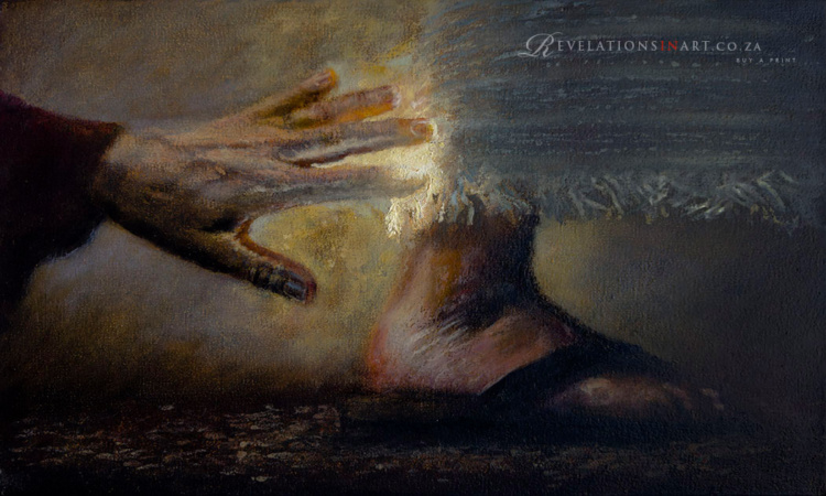 Hand touching Jesus' hem Original